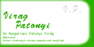 virag patonyi business card